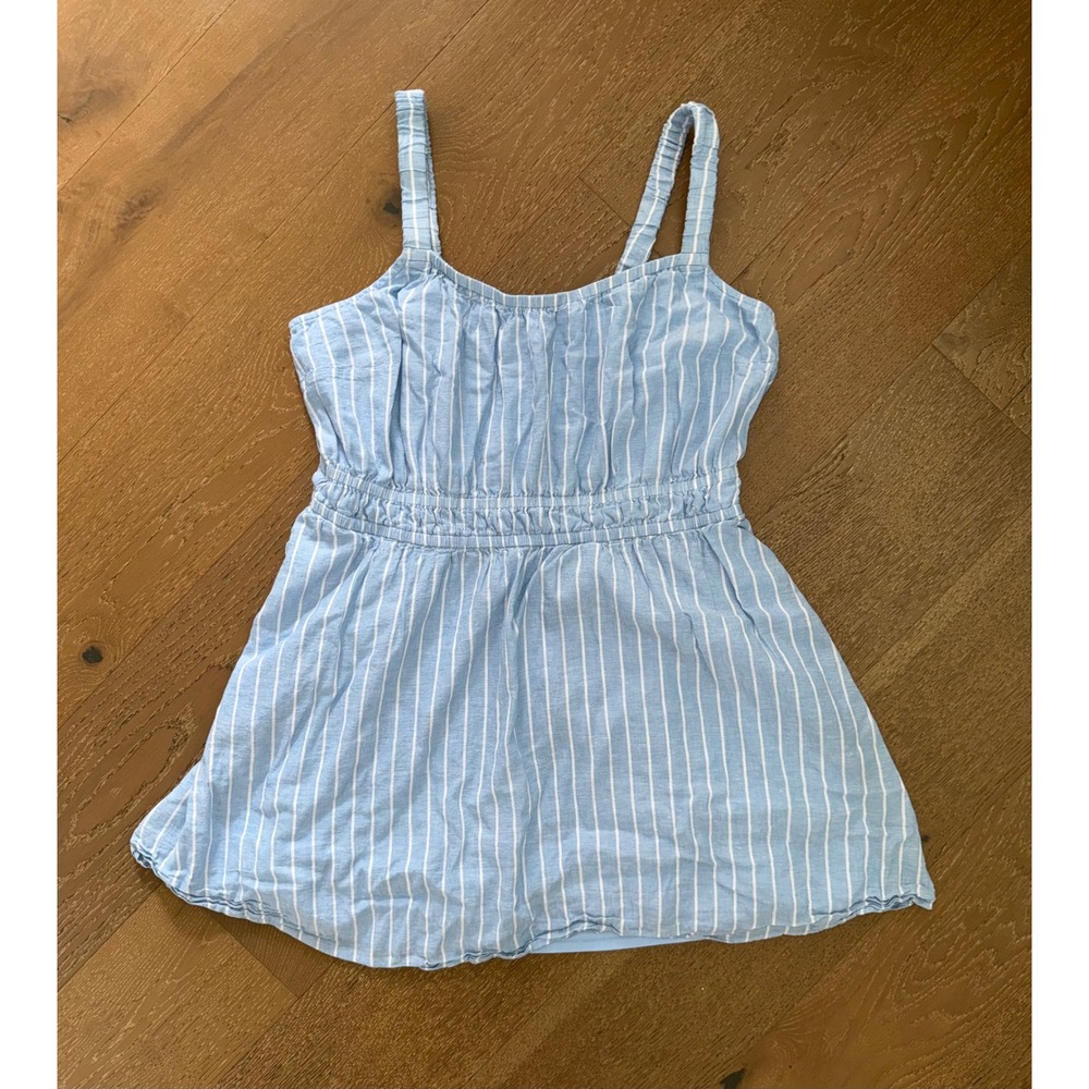 Lane Bryant Womens Blue White Striped Smocked Waist Mini Dress Size 18